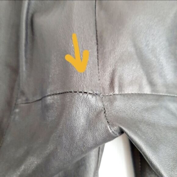 ROBERT RODRIGUEZ / Genuine Leather Legging Pull-On Pants Ankle Zip Black 2 Flaw - Picture 13 of 16